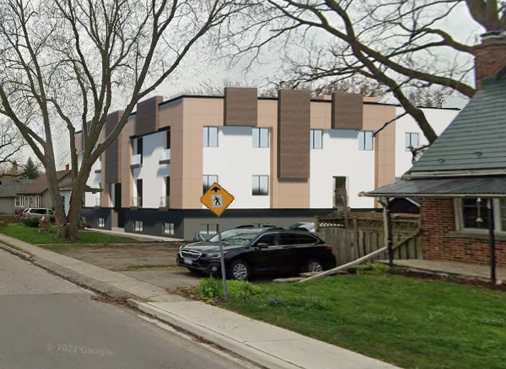 Street-level visualization of the four-lot infill 