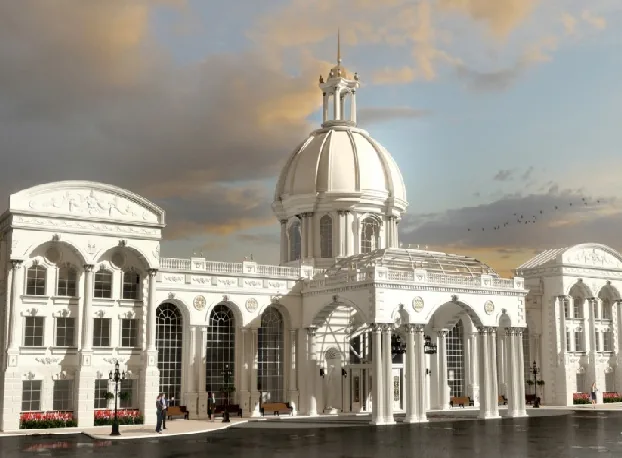 Rendering of the domed banquet hall delivered in Mississauga