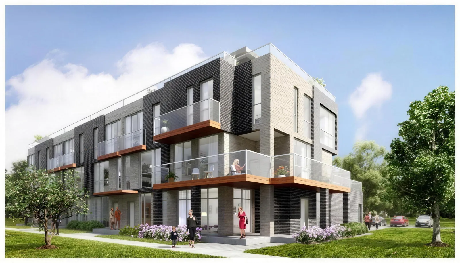 Rendering of the delivered 100-unit townhouse community in the Town of Innisfil