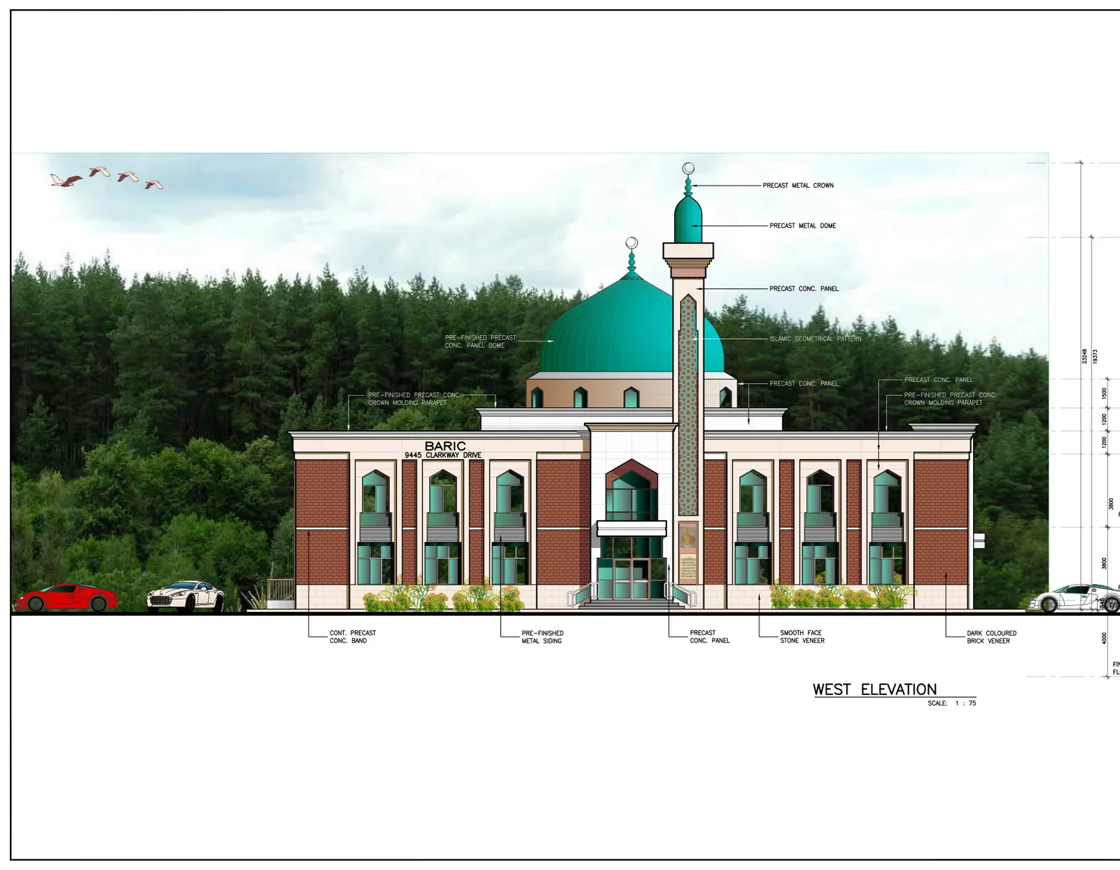 Drawing sheet: A3.1 — West elevation